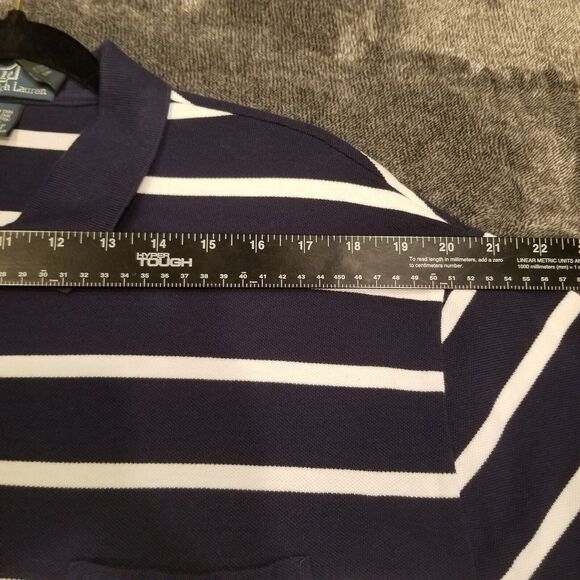 Polo Ralph Lauren Mens Blue/White Striped Polo Shirt Size XXL - Picture 7 of 8
